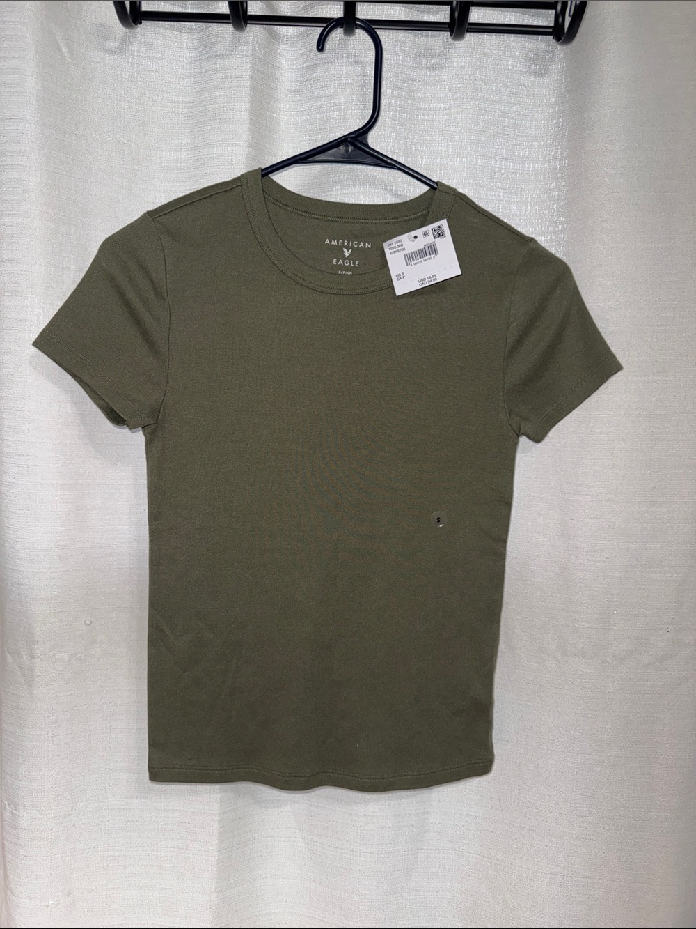 American Eagle Hey Baby Olive Green Tee